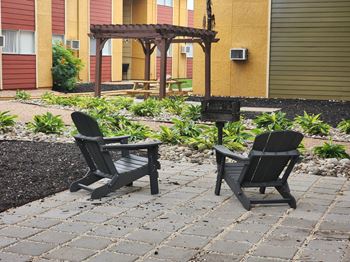 Outdoor patio with chairs